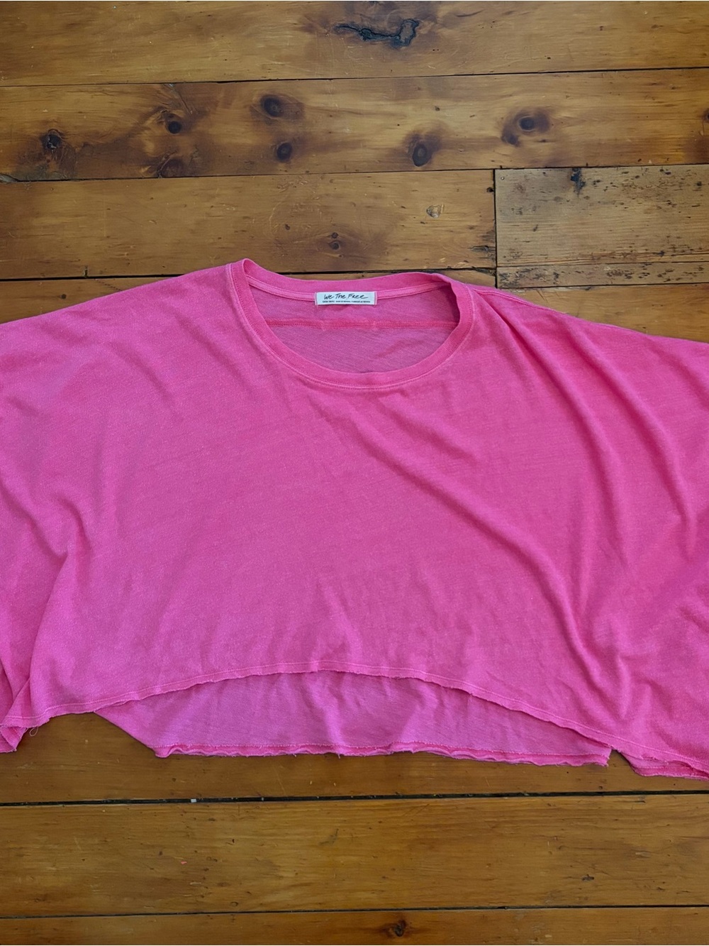 Free People Cropped Pink Boxy Tee